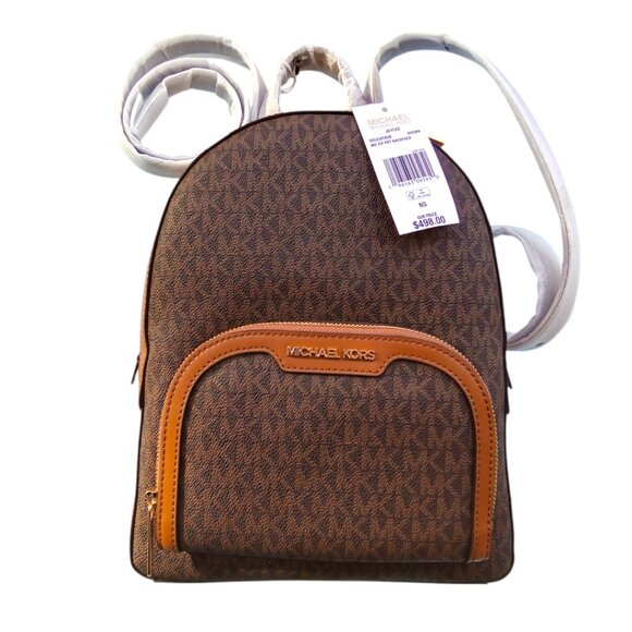 Michael Kors NEW Jaycee Medium Double Zip Monogram Backpack $498 FREE SHIPPING - Picture 1 of 12